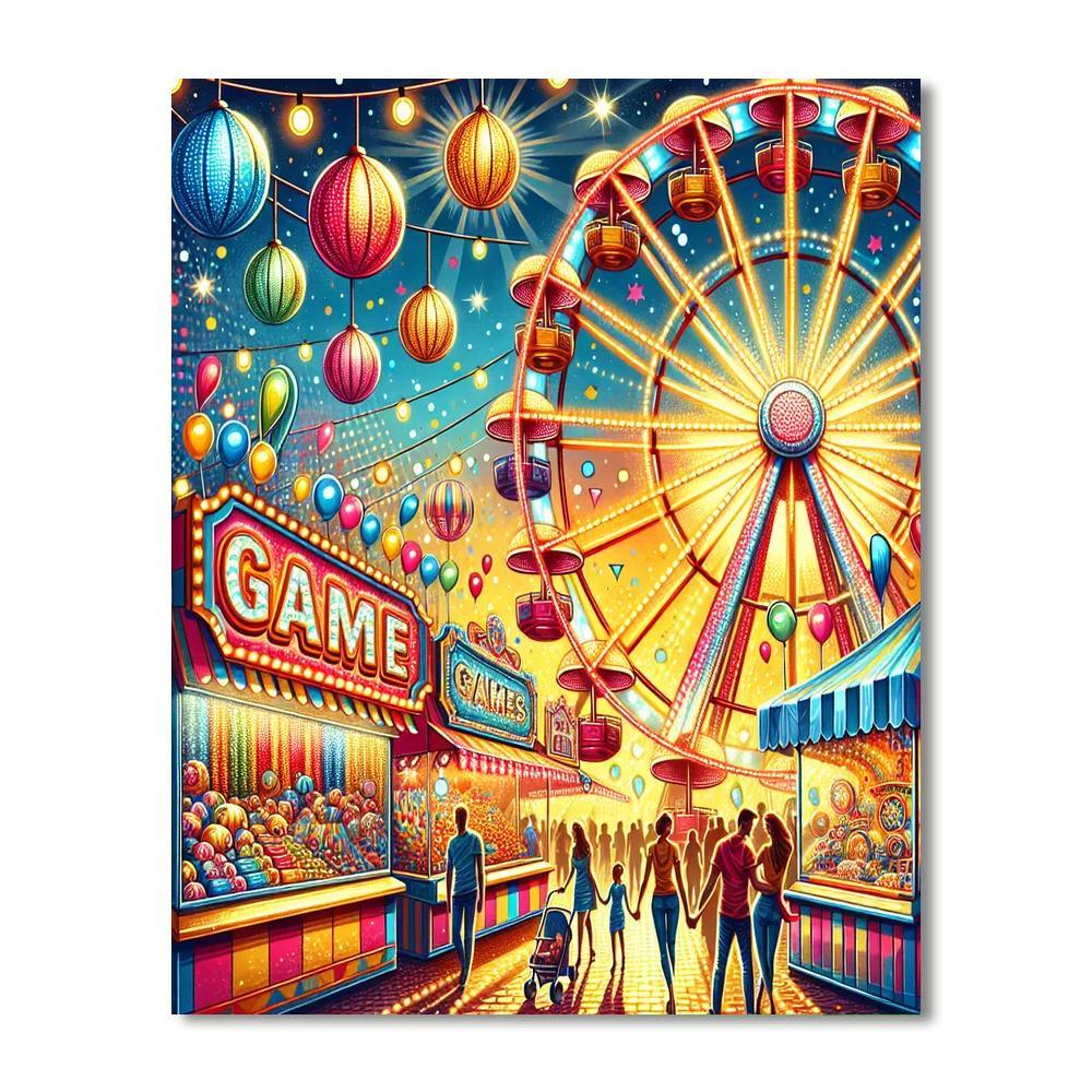 Joyful Carnival Lights Painting By Numbers Kit