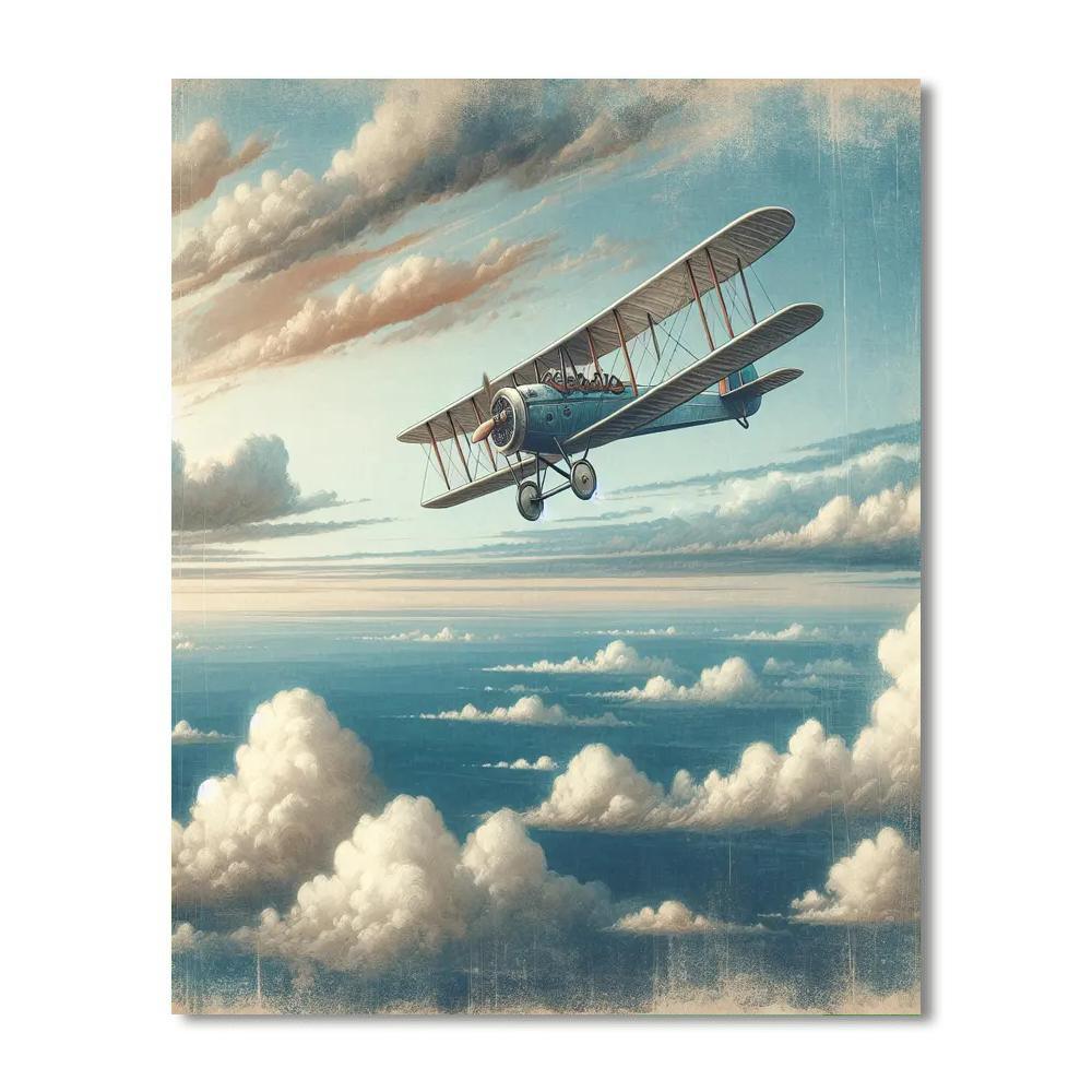 Vintage Airplane Journey DIY Paint By Numbers