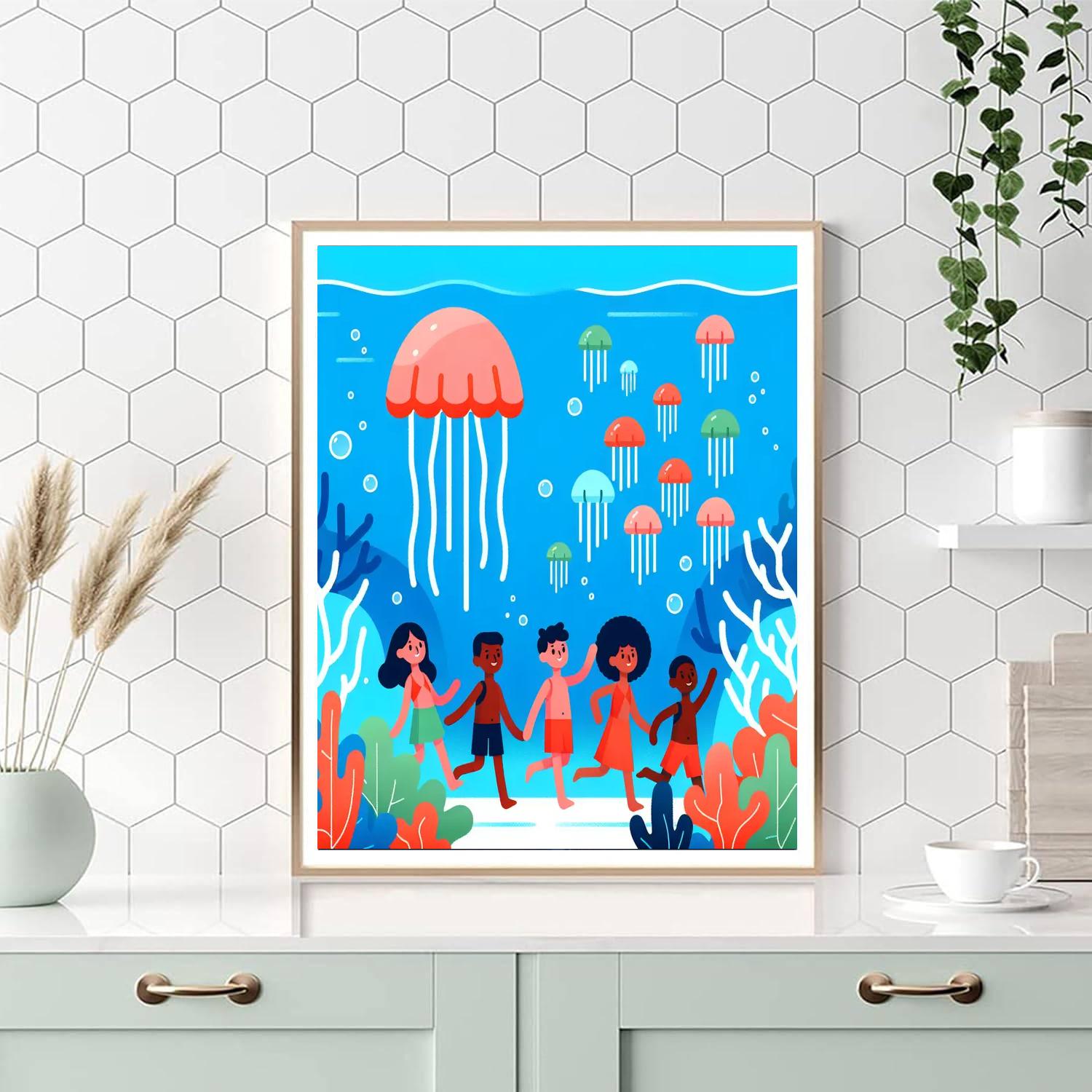 Jubilant Jellyfish Jaunt Numbered Painting Kits