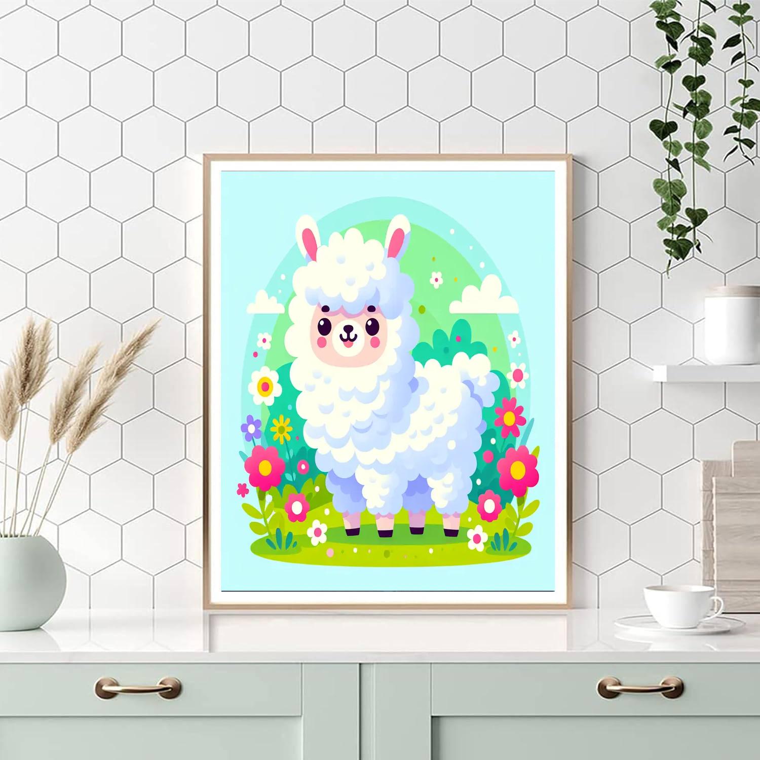 Cute Llama Paint By Numbers Art