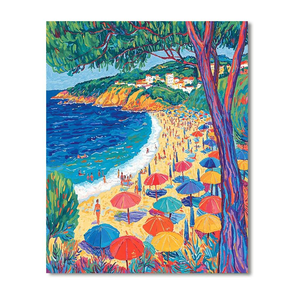 Paul Signac Inspired Colorful Coastal Retreat  Number Painting