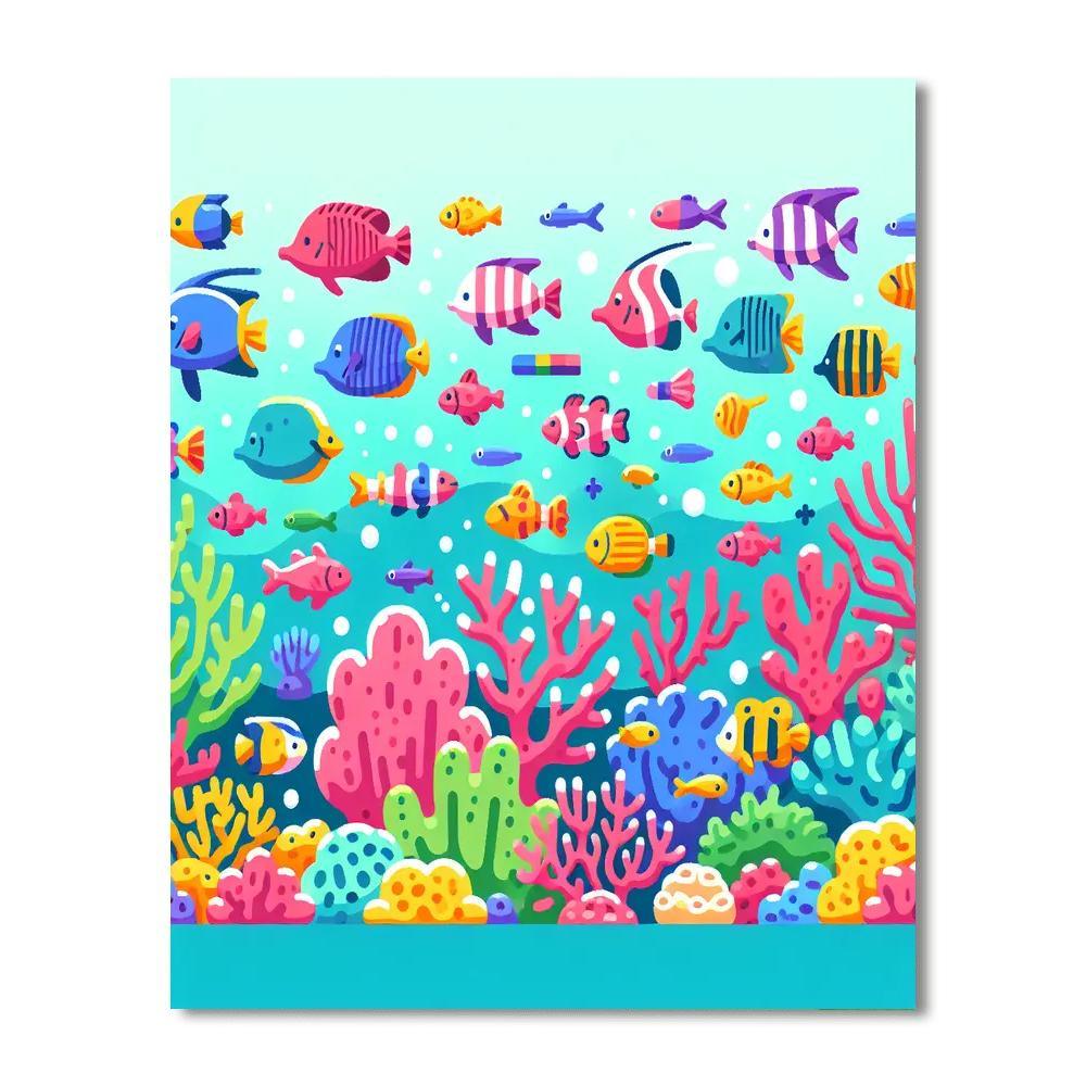 Cheerful Coral Reef Paint By Numbers Art