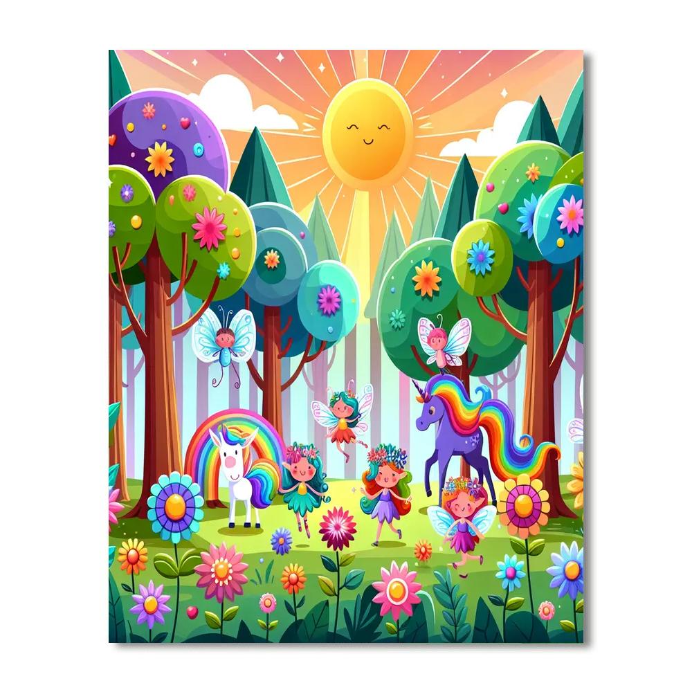 Colorful Fantasy Forest DIY Paint By Numbers
