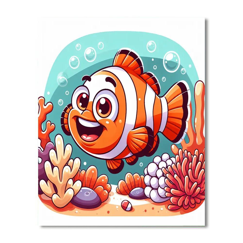 Giggles The Clown Fish Number Painting