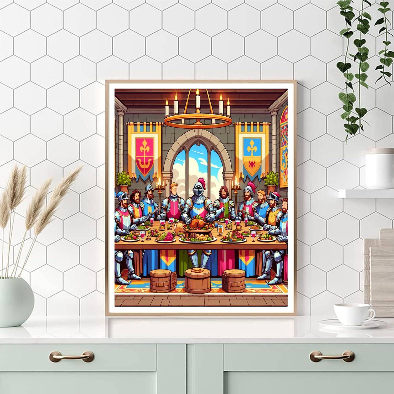 Medieval Knight's Feast Paint By Numbers