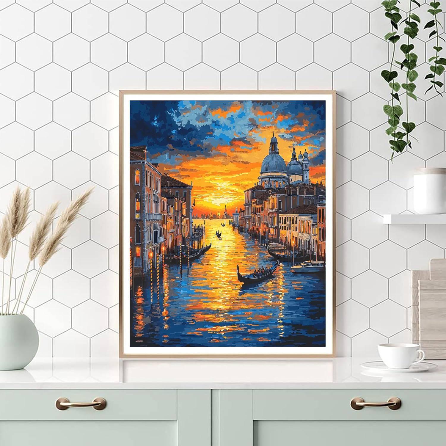 Francesco Guardi Inspired Romantic Venetian Twilight  Paint By Numbers Kits