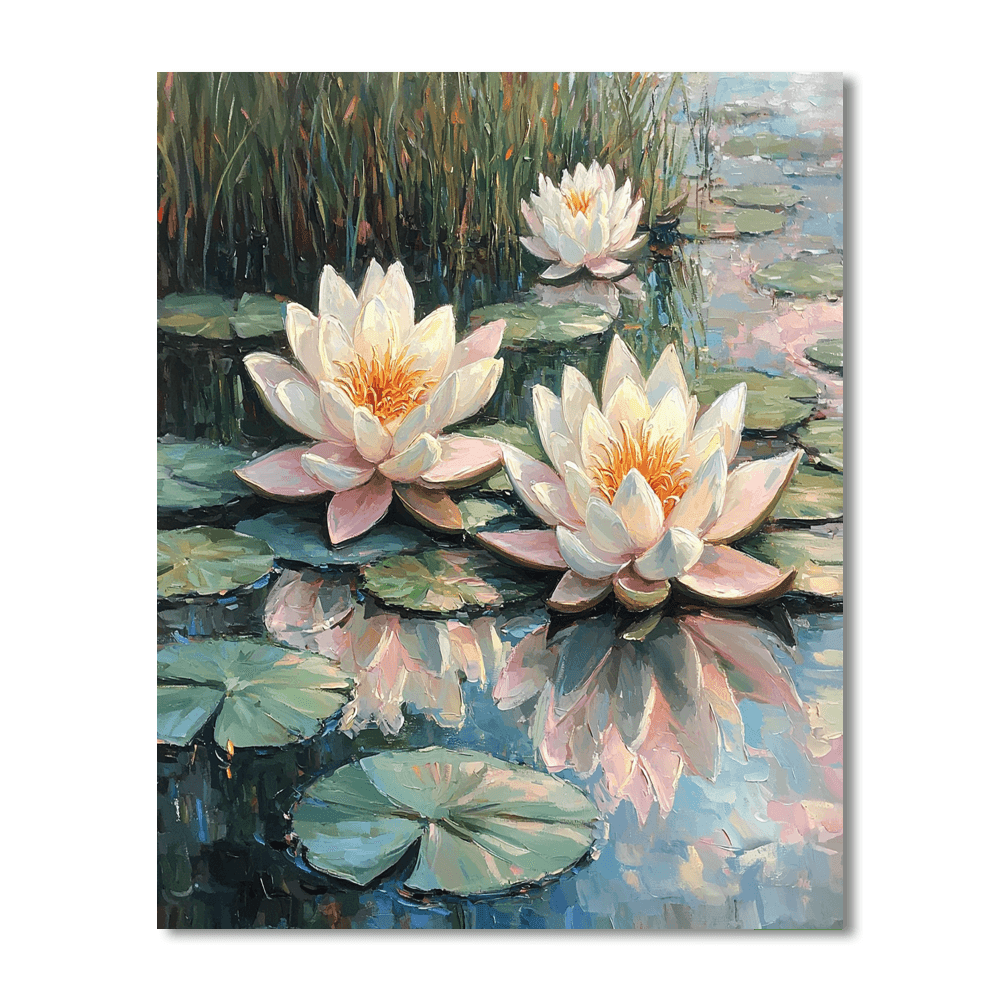 Claude Monet Inspired Ethereal Water Lilies  DIY Paint By Numbers