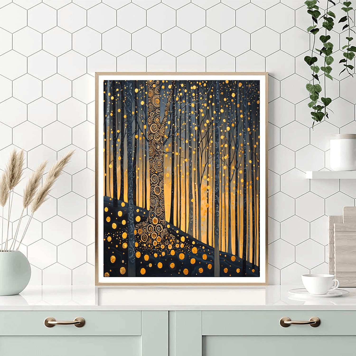 Gustav Klimt Inspired Klimt's Golden Forest  Painting By Numbers Kit