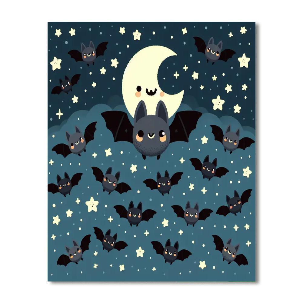 Bubbling Bats Paint By Numbers Art