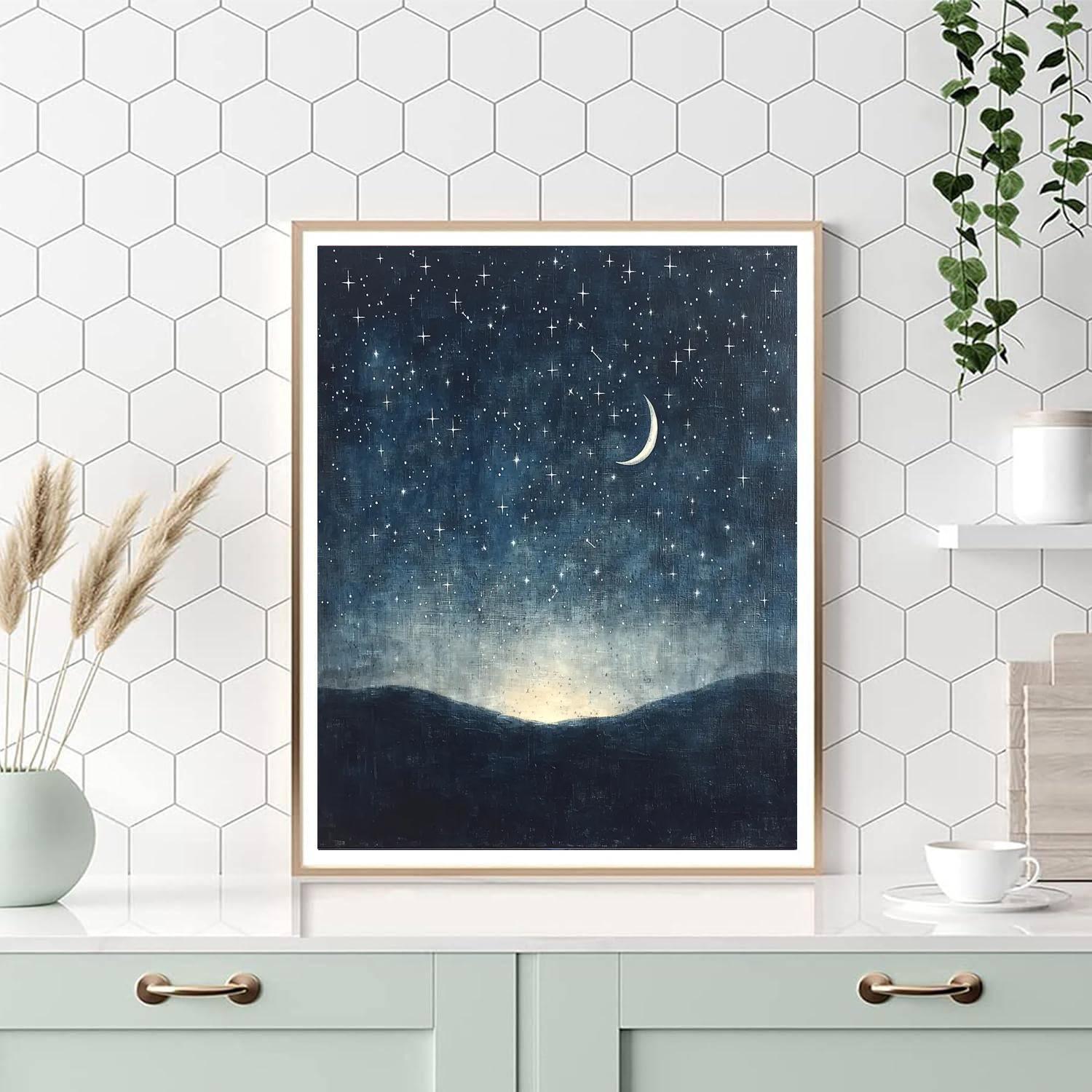 Leonardo Da Vinci Inspired Luminous Skies  Number Painting