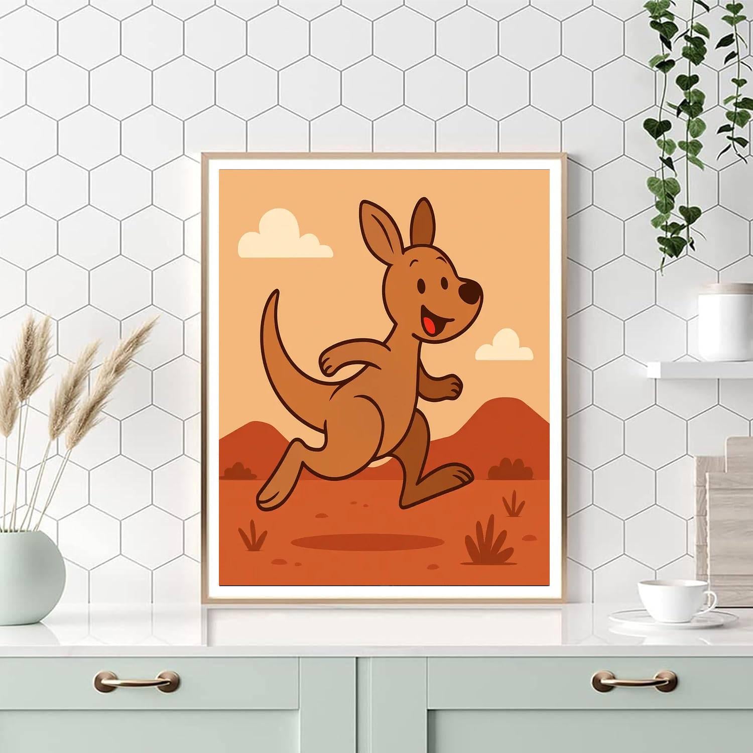Happy Kangaroo's Outback Leap DIY Paint By Numbers