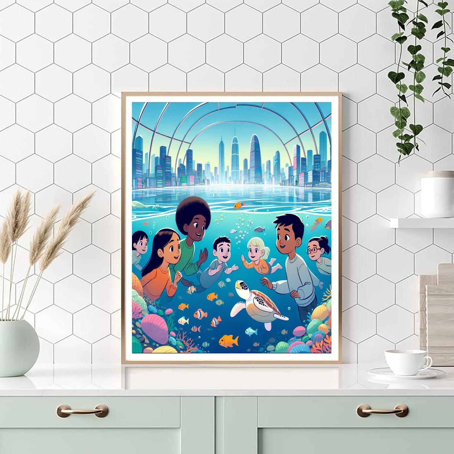 Underwater City Adventure Painting Number Kit