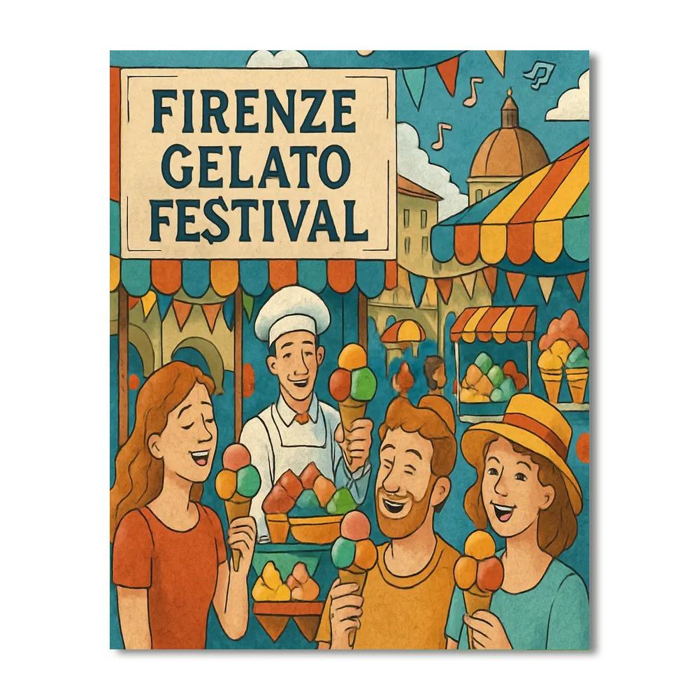 Firenze Gelato Festival - Italy Numbered Painting Kits