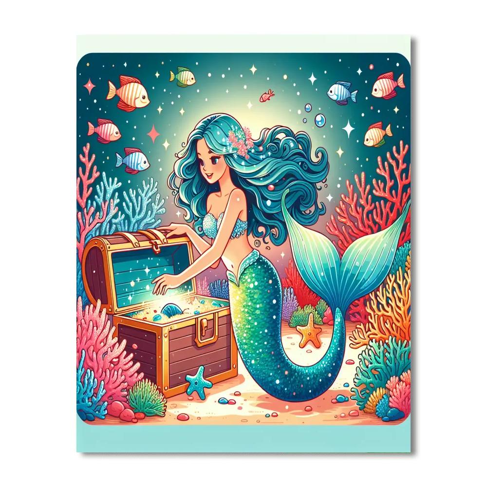 Mermaid's Hidden Treasure Numbered Painting Kits