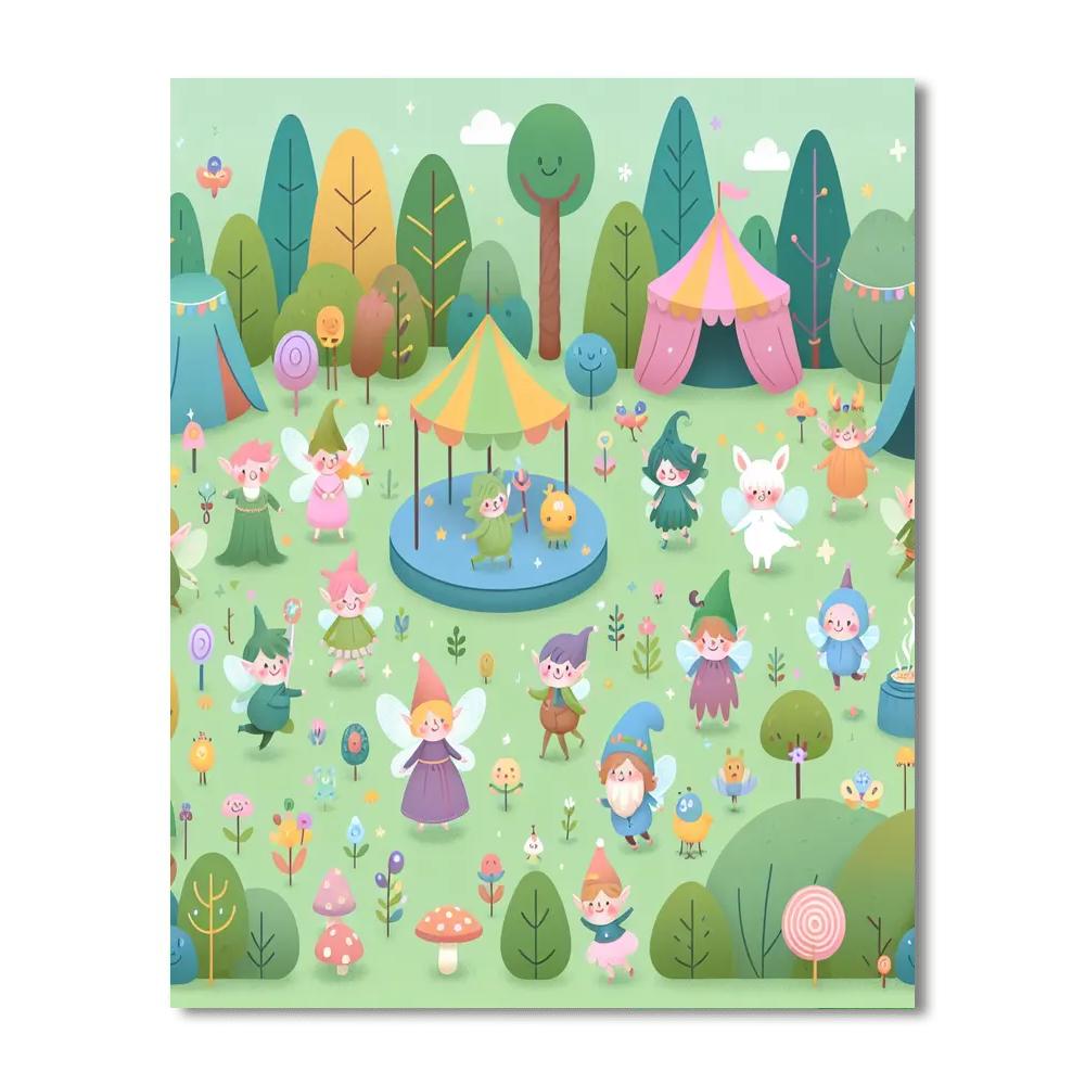 Fantasy Forest Fair Number Painting