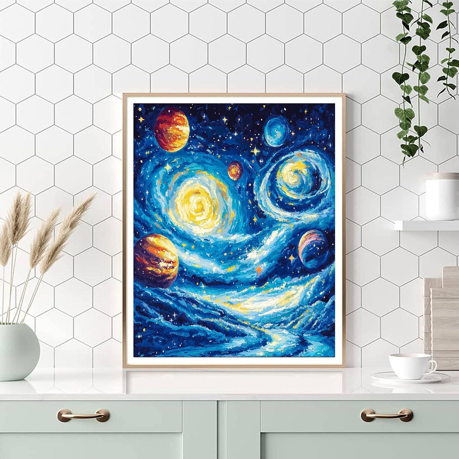 Vincent Van Gogh Inspired Mystical Planetary Voyage  Paint By Numbers