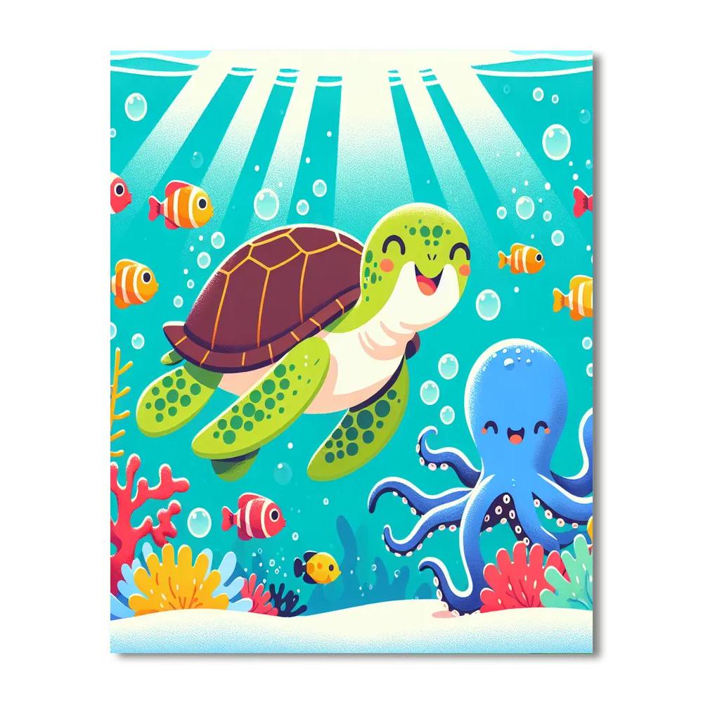 Sea Life Exploration Painting Number Kit