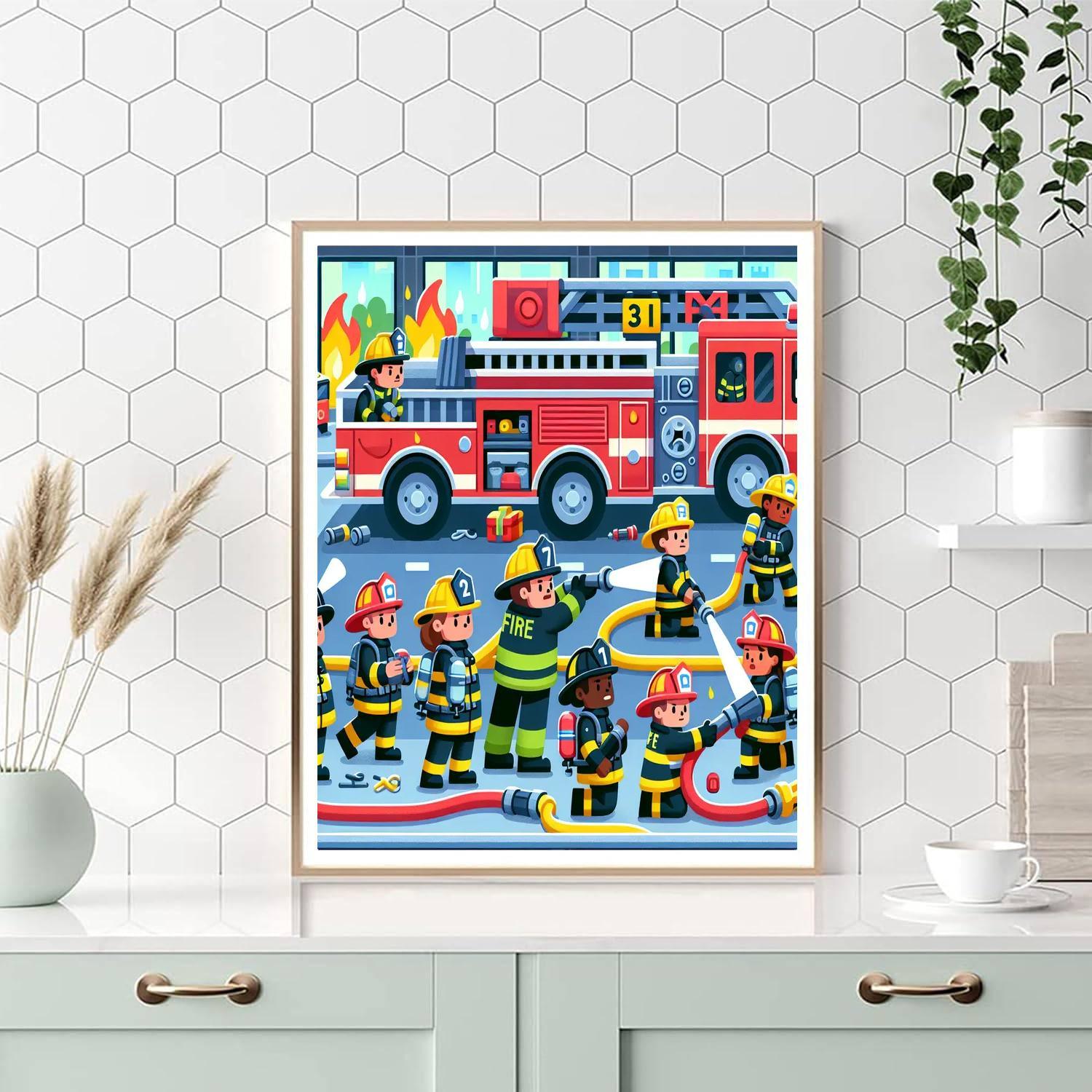 Heroic Firefighter Mission Numbered Painting Kits