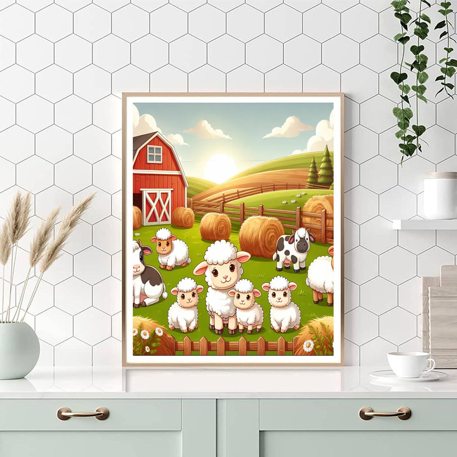 Cuddle Club At The Farm Number Painting