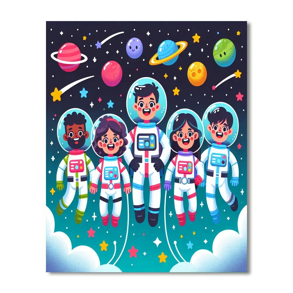 Charming Space Exploration Paint By Numbers Art