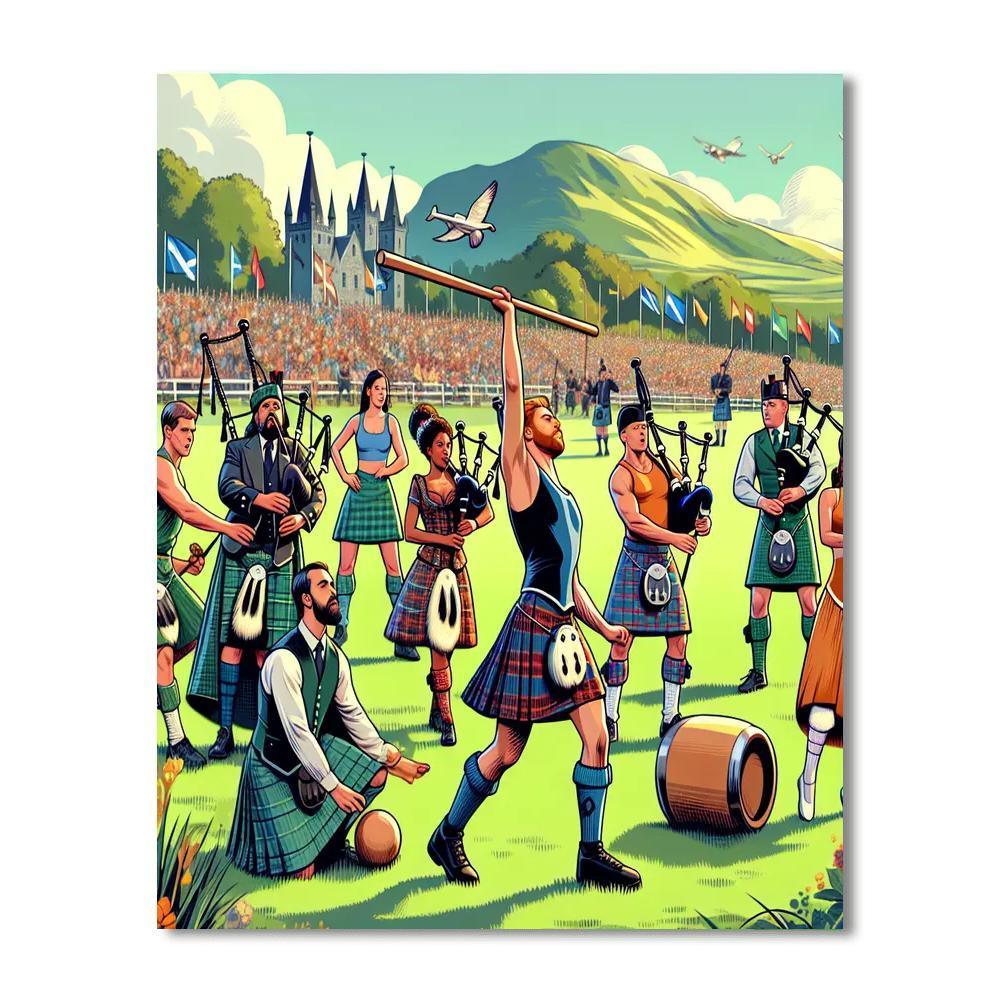 Highland Games - Scotland Paint By Numbers Kits