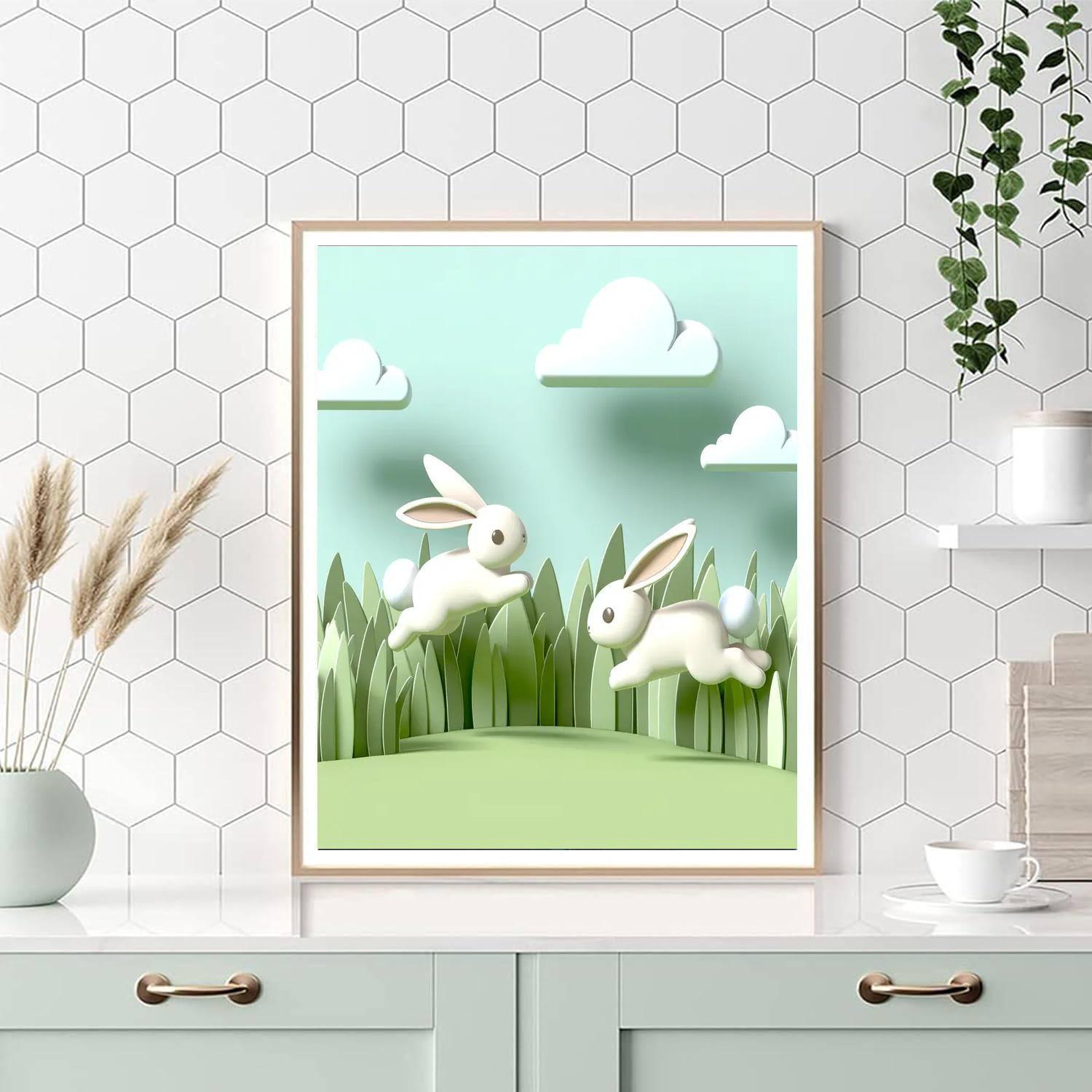 Bouncing Bunny Ballet Number Painting