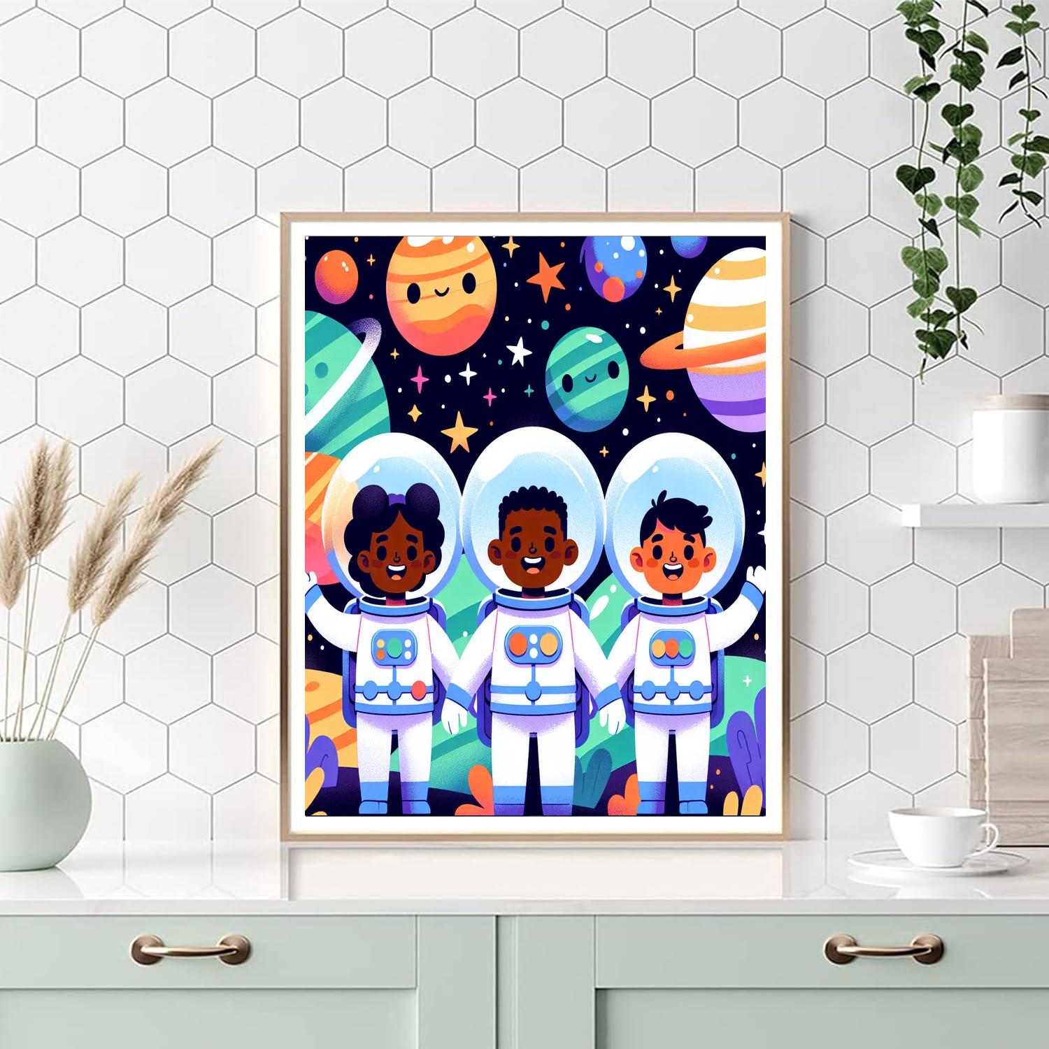 Galaxy Quest With Astronaut Pals DIY Paint By Numbers