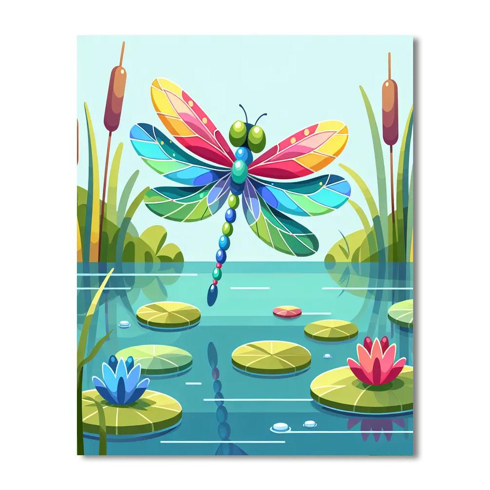 Cheerful Dragonfly Delight Paint By Numbers Art