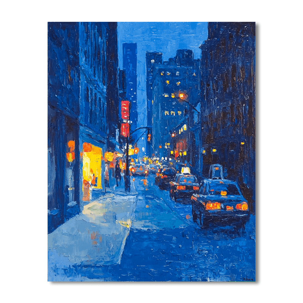 Edward Hopper Inspired City Lights After Dark  Paint By Color