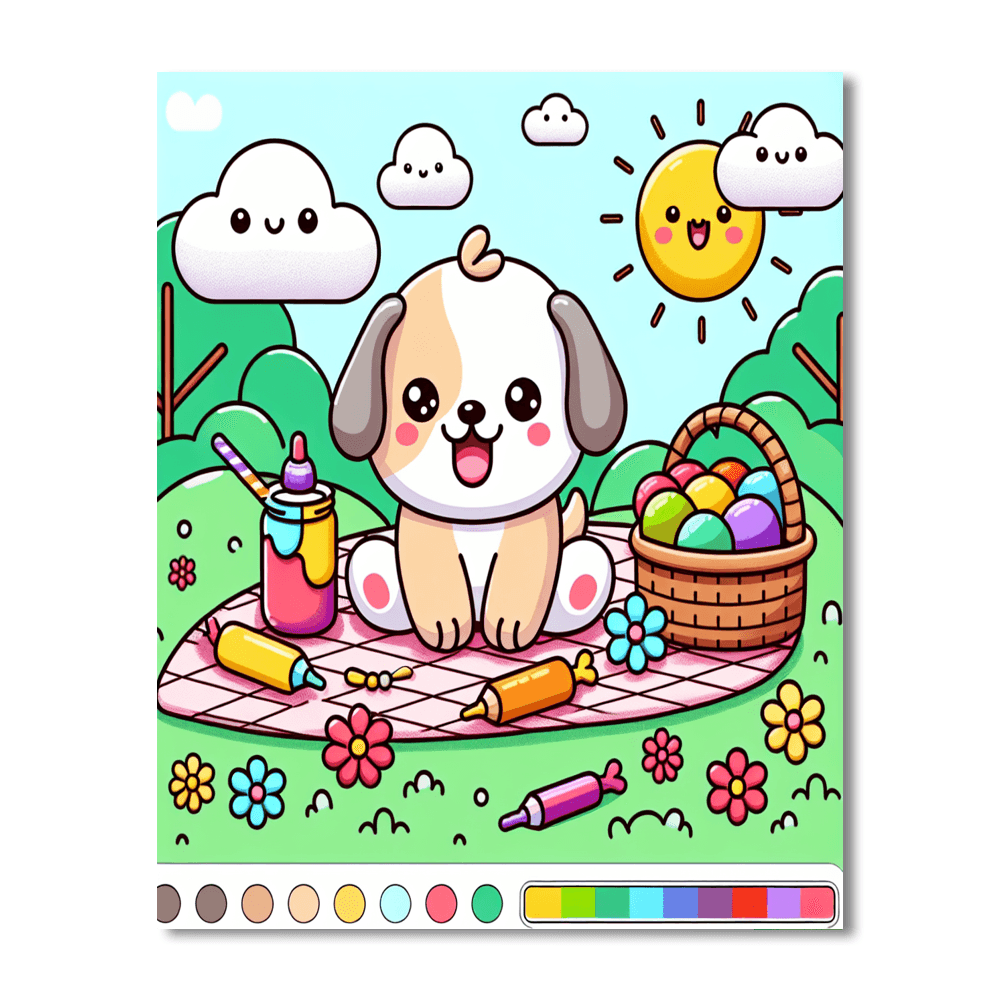 Puppy Picnic Party Paint By Numbers Kits