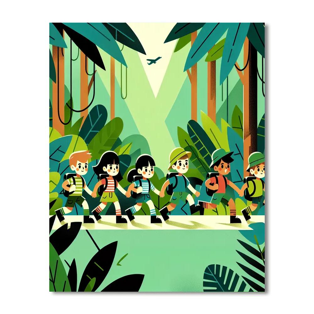 Jungle Expedition Team Painting Number Kit
