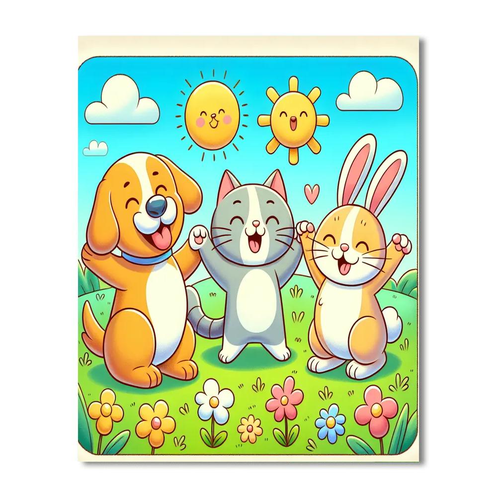 Animal Friends Playdate Painting Number Kit