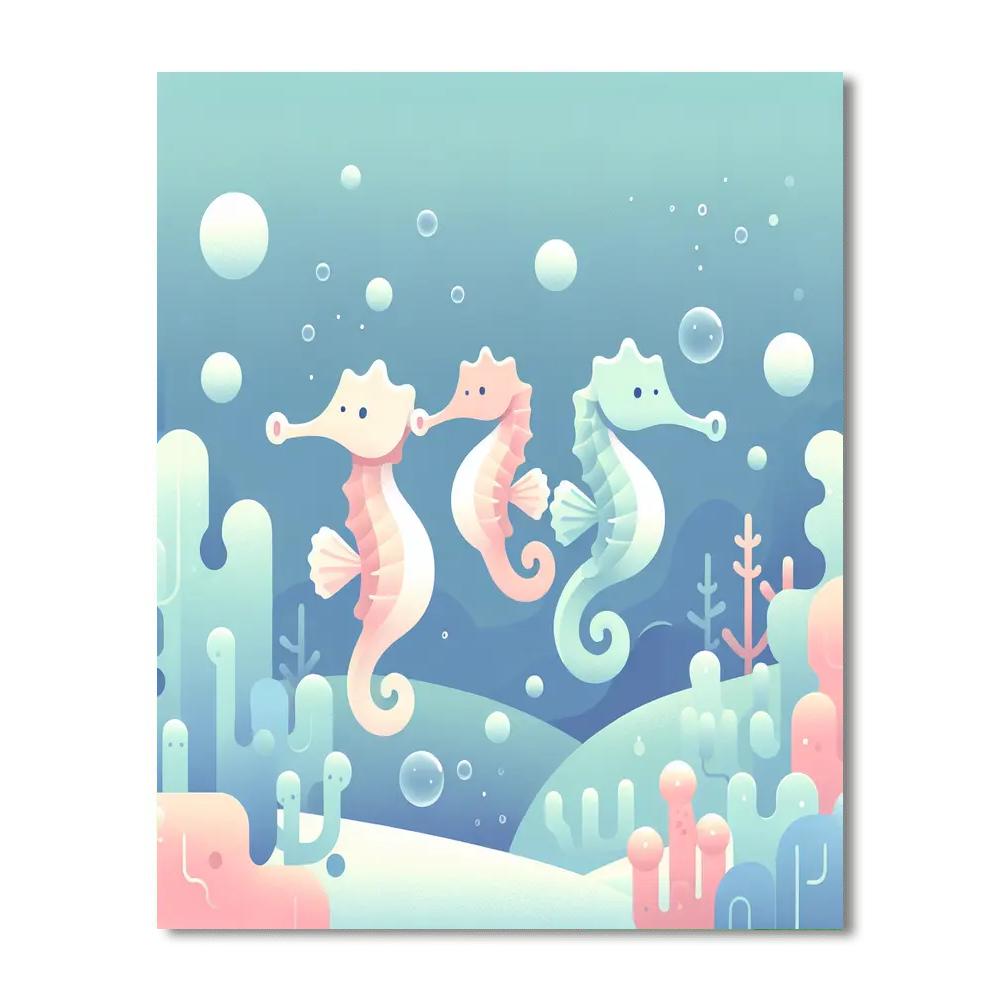 Splendid Seahorses Paint By Numbers Kits
