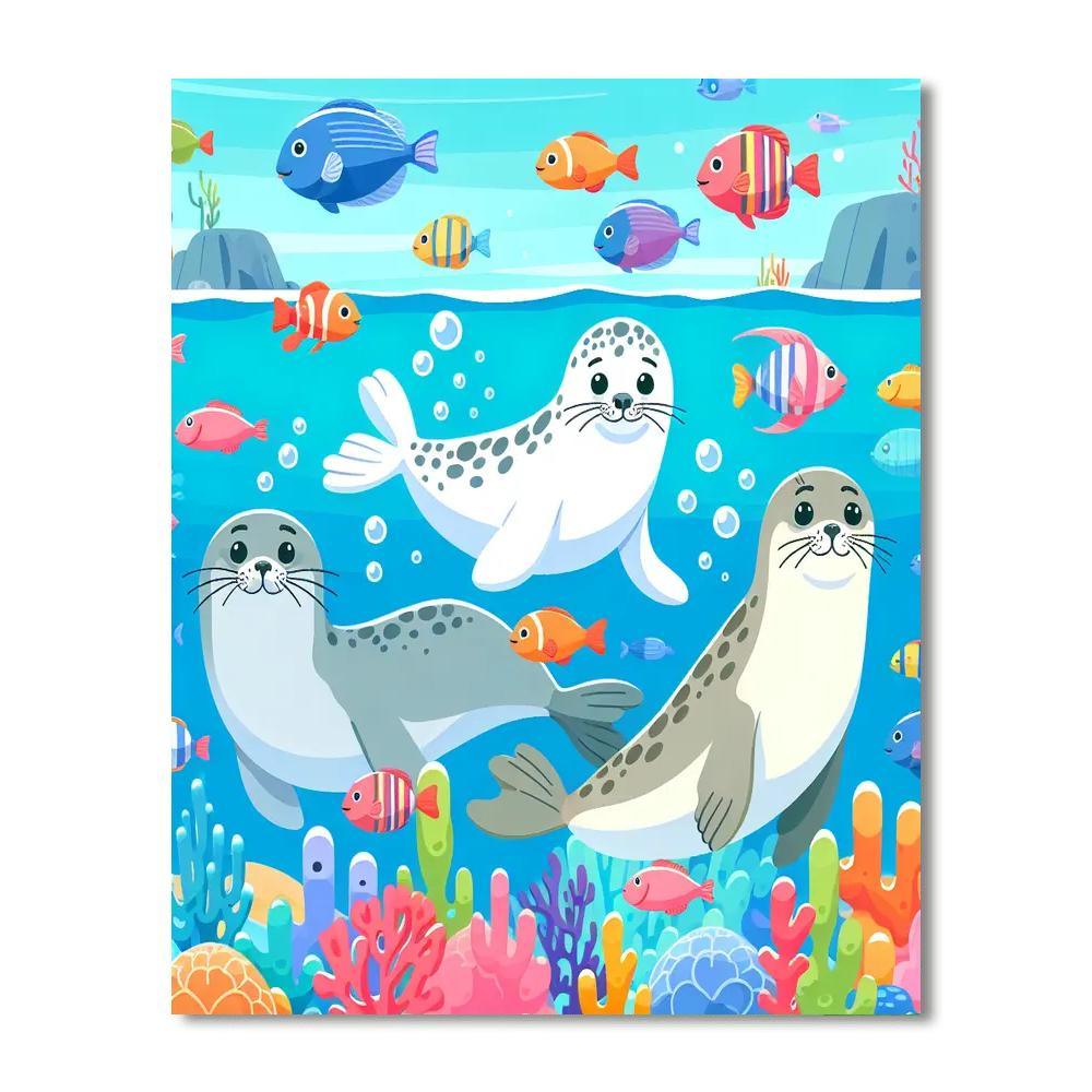 Happy Adventure Seals Paint By Number