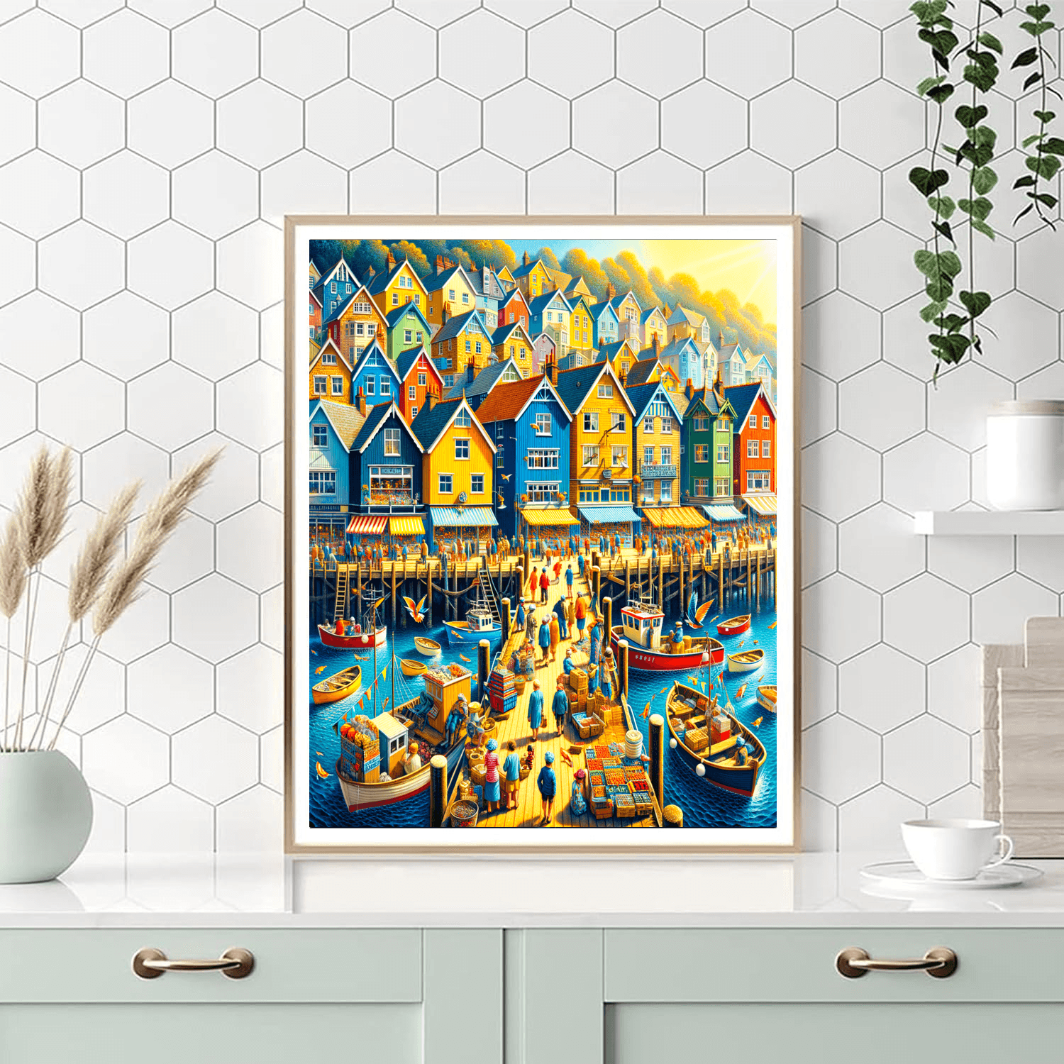 Sunny Seaside Village Painting By Numbers Kit