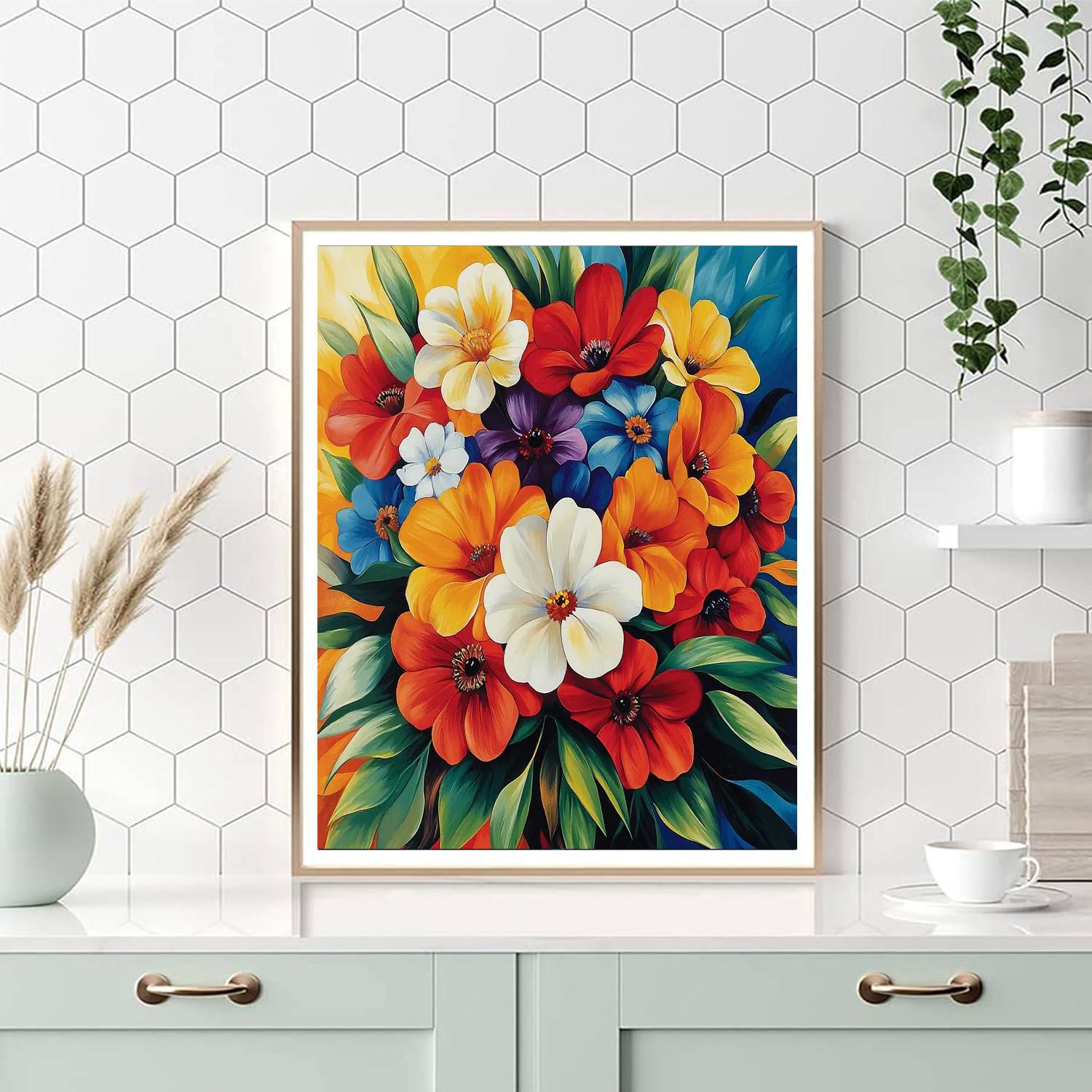 Georgia O'Keeffe Inspired Golden Flower Explosion  Paint By Numbers Kits