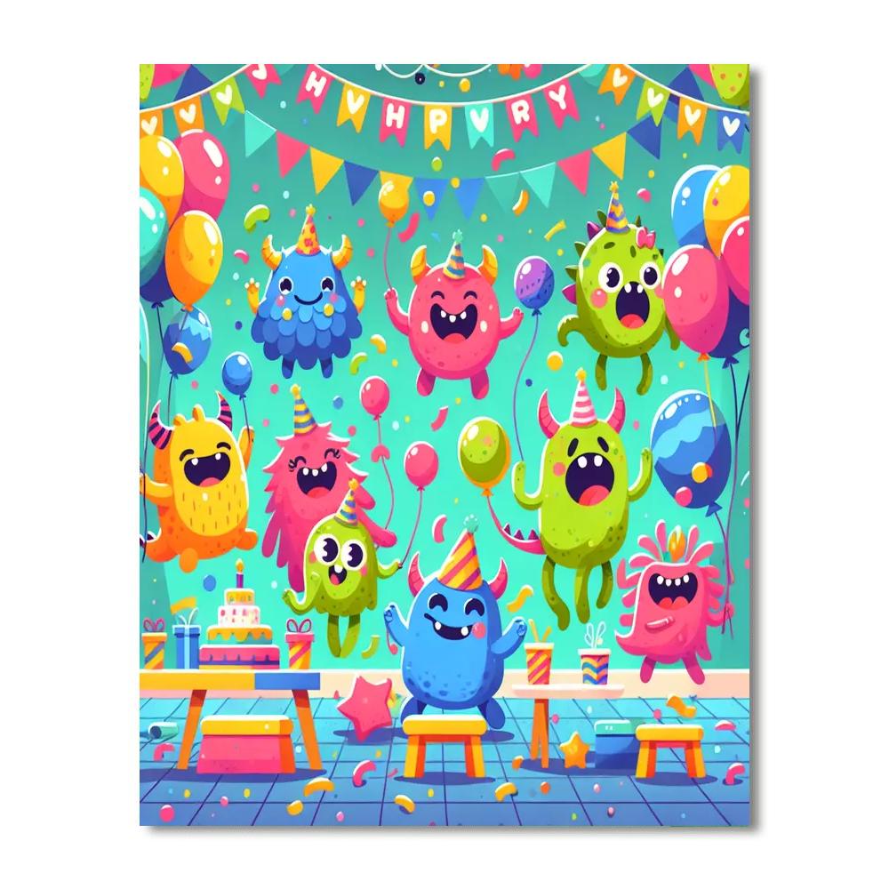 The Friendly Monster Party DIY Paint By Numbers