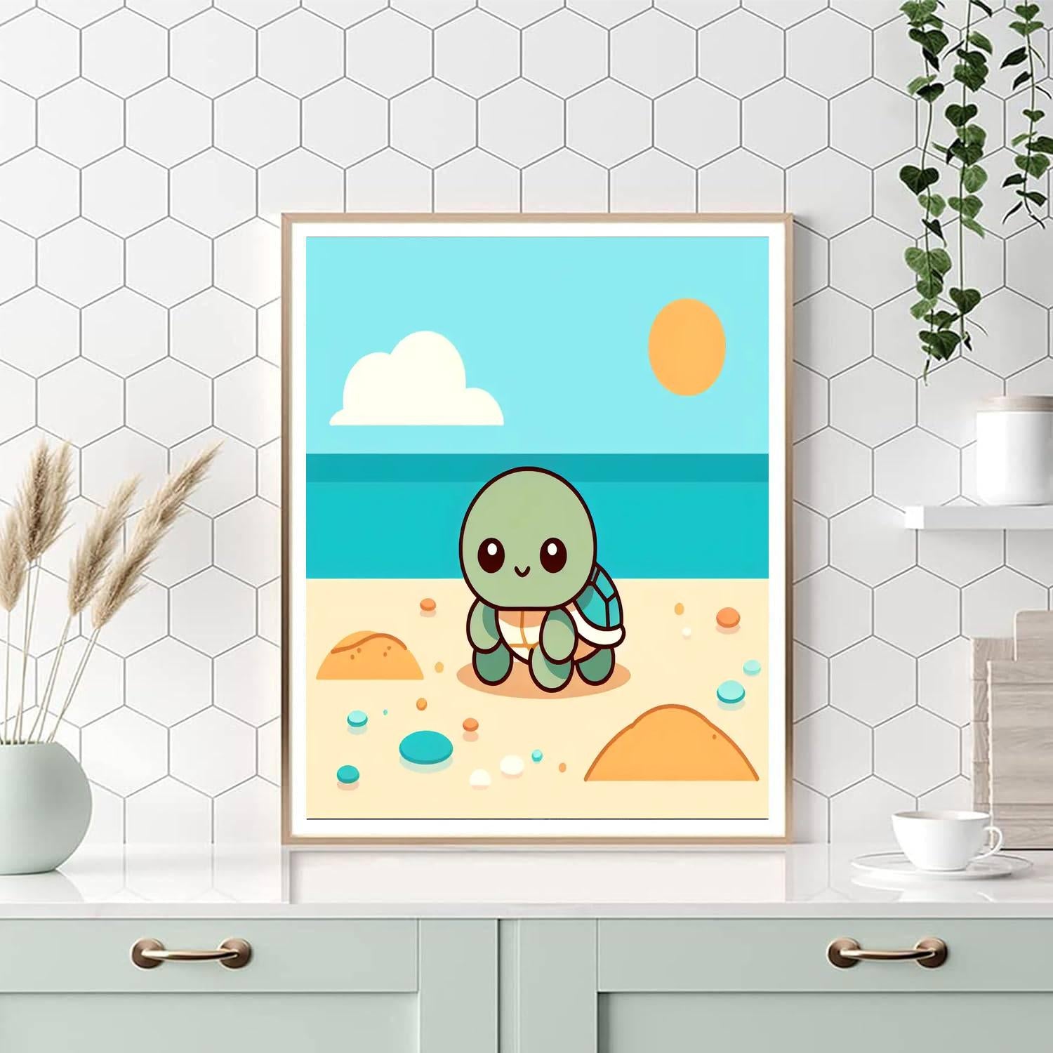 Curious Turtle's Beach Walk Numbered Painting Kits
