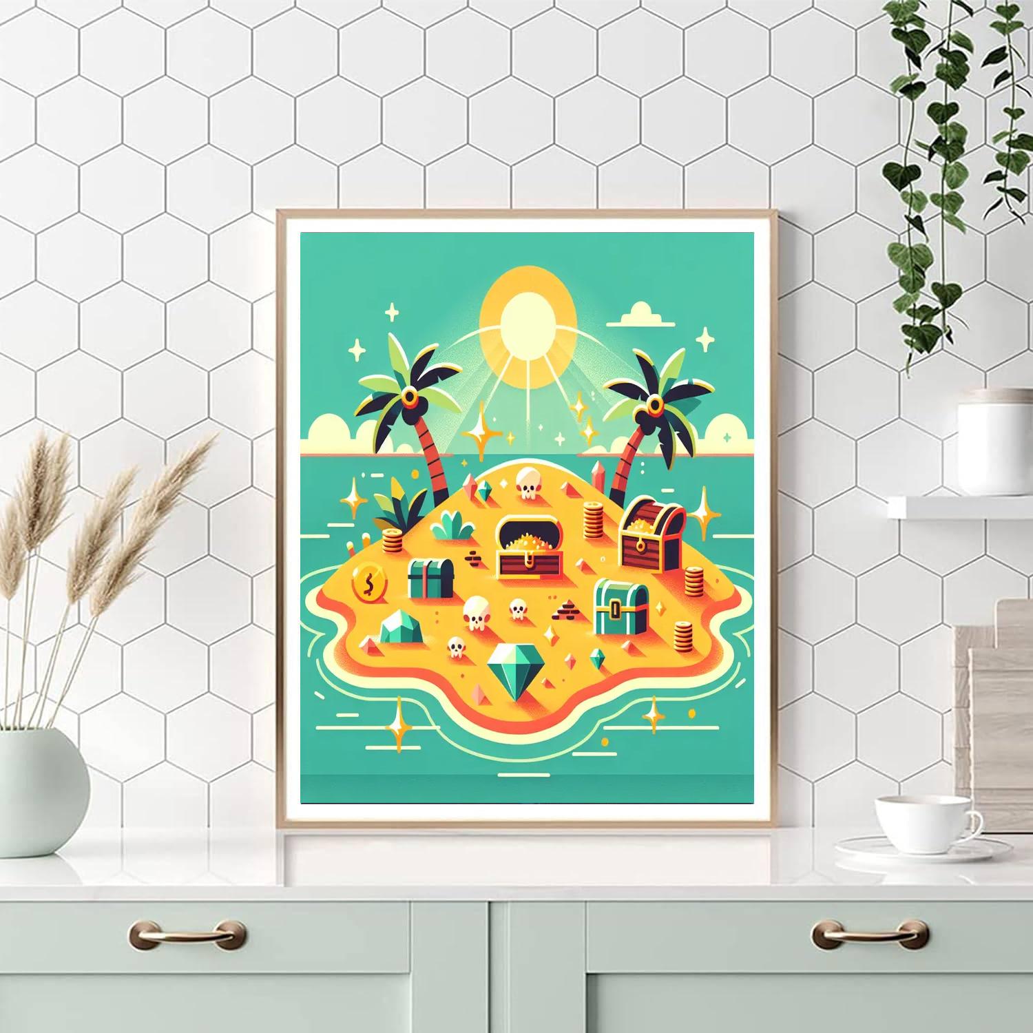 Desert Island Survival Numbered Painting Kits