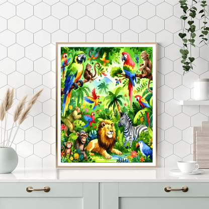 Cheerful Jungle Safari Paint By Numbers Kits