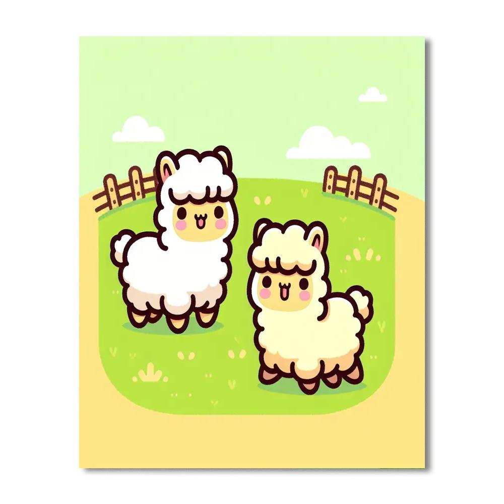 Friendly Alpaca Farm Paint By Numbers Art