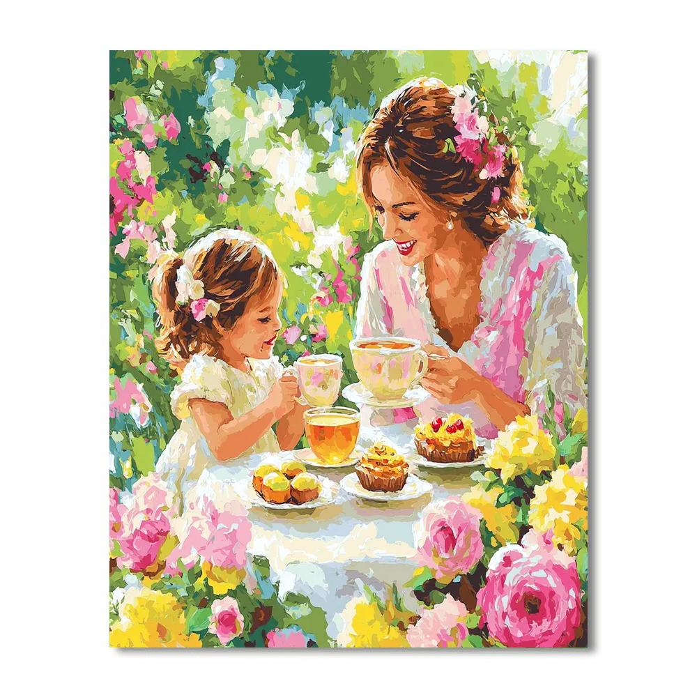 Family Tea Time Painting Number Kit