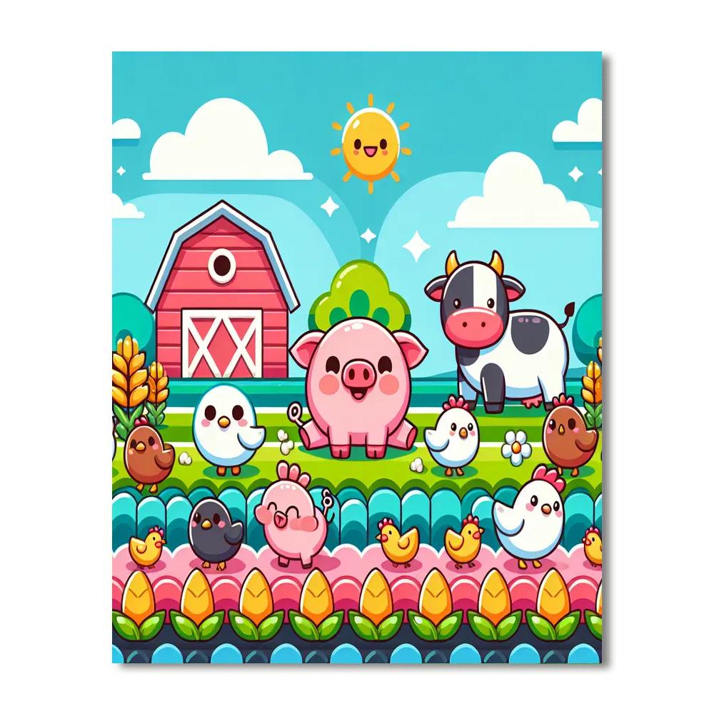 Sunny Adventure At The Farm Painting Number Kit