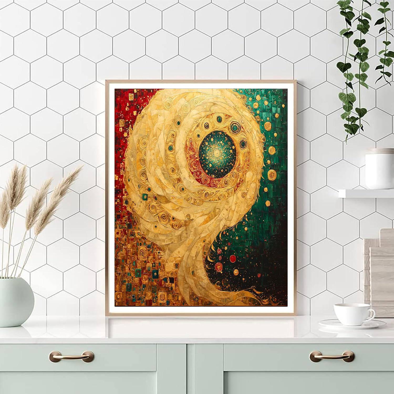 Gustav Klimt Inspired Eternal Spiral Symphony  Paint By Color