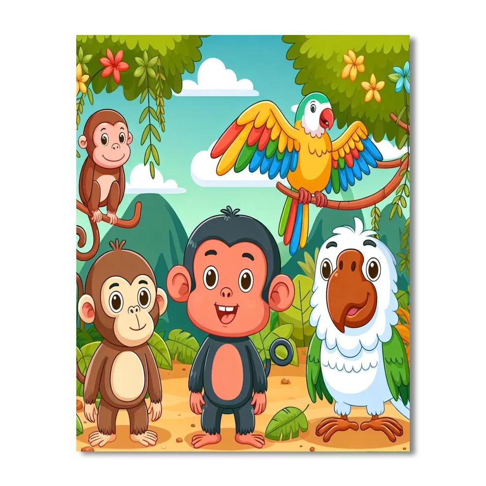 Mysterious Jungle Friends Paint By Numbers Art