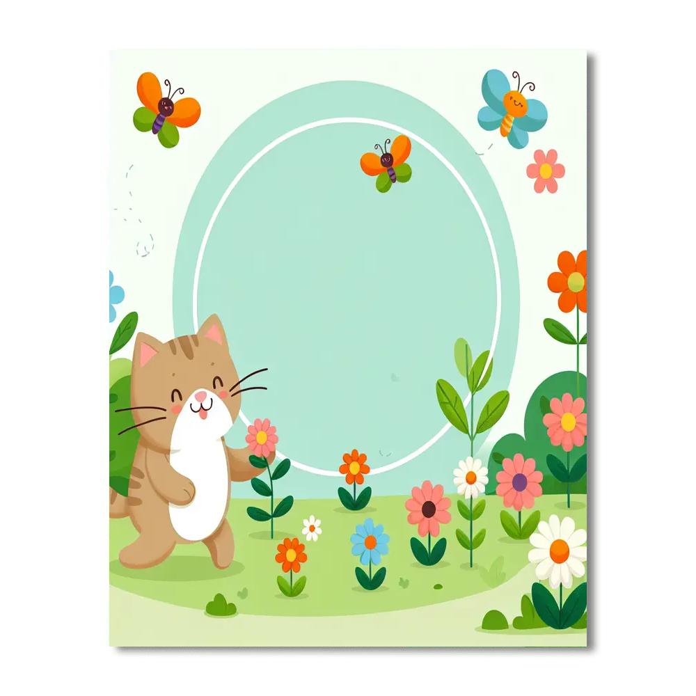 Silly Cat's Garden Adventure Numbered Painting Kits