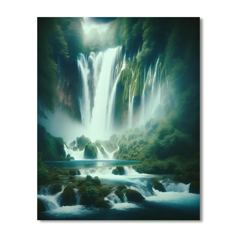 Majestic Waterfall Paradise Paint By Color