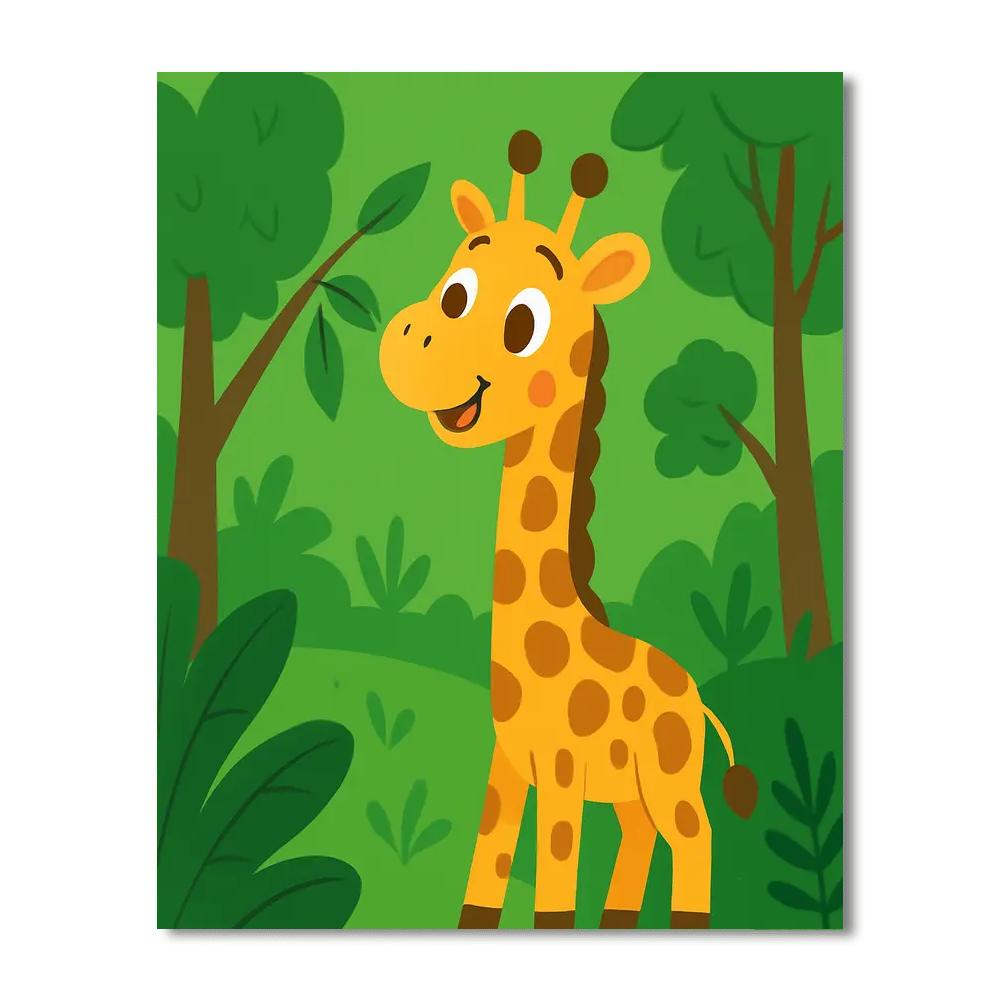 Giraffe In The Jungle Painting By Numbers Kit