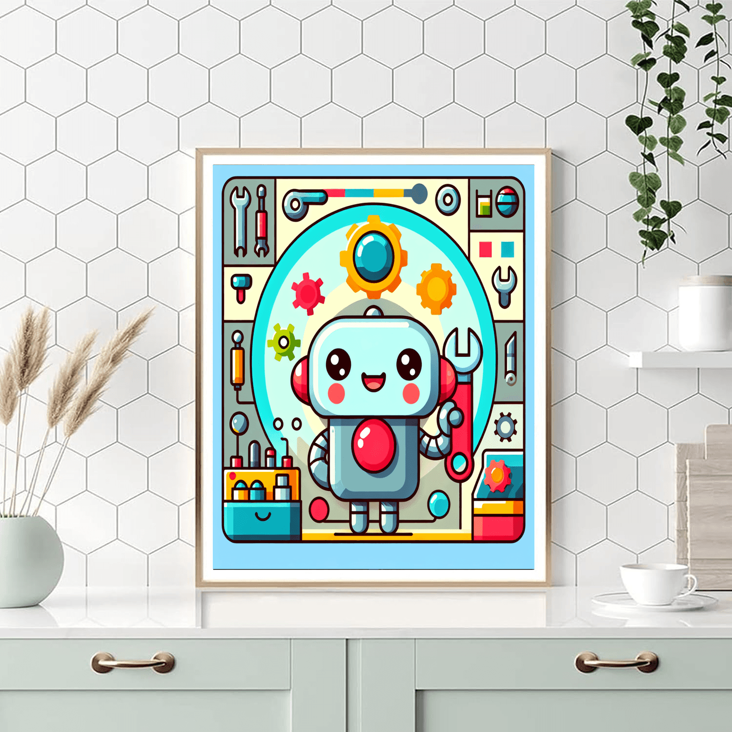 Friendly Robot Engineers Paint By Number