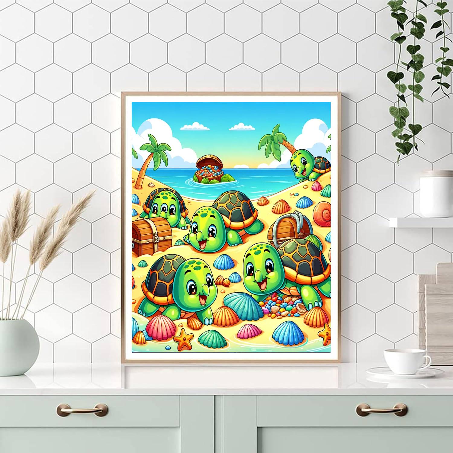 Turtle Treasure Hunt Paint By Numbers
